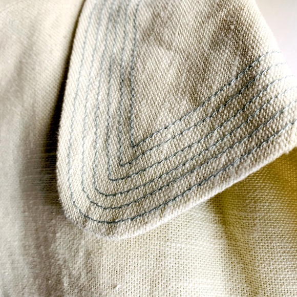 Zara Yellowish Light lime green cotton blend blazer 3/4 sleeves collared US 12 - Picture 3 of 13